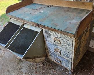 Open view of metal cabinet