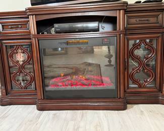 Electric Fireplace(Remote).                          Length(72”)xHeight(38”)xDepth(20”…middle…15”ends)