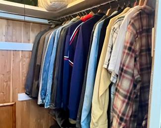 three are a few mens clothes. not a lot