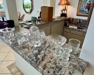packed bar. Swedish glass, Culver, Ralph Lauren, Baccarat