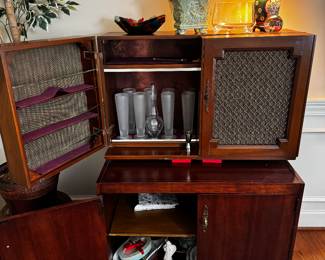 Antique Stereo converted into a Bar Cart