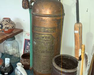 ANTIQUE COPPER FIRE EXTINGUISHER