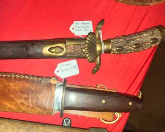 WESTERN BOWIE KNIFE W49 & GERMAN IMPERIAL HUNTING SWORD & DAGGER
