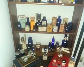 LOTS OF VINTAGE MEDICINE BOTTLES & RELATED