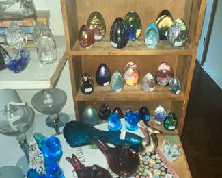 JUST PART OF A HUGE GLASS PAPERWEIGHT COLLECTION!