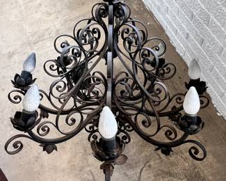 LARGE WROUGHT IRON CHANDELIER