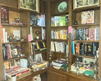 BOOKS & OIL LAMPS TO THE CEILING!