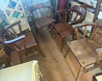 VINTAGE SOLID PINE CHAIRS BY HABITANT OF BAY CITY, MICHIGAN