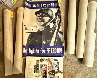 GENUINE WW2 POSTERS AS WELL AS MAPS & OTHER PRINTS AS WELL