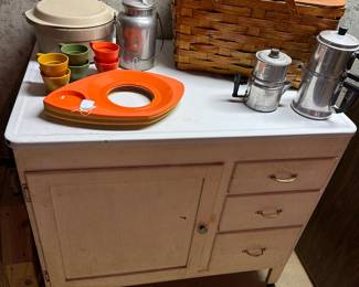 Basement - Vintage Enamel Top Cabinet