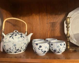 Cherry Blossom Teapot and Sake Cups (located in Dining Room)