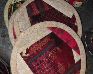 Hand-made Christmas coasters-quilted material
