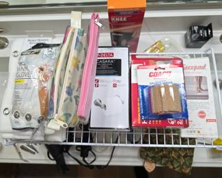 Sports wrap, vinyl gloves and more beauty products.