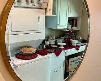 Oval, Gold framed mirror 
