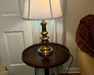 Occasional Table, Brass Lamps, 