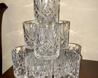 Bar Ware, Bar Glasses, Rocks Glasses, Old Fashions. Matching Highboy 