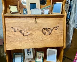 Antique, Oak, Secretary , Picture Frames 