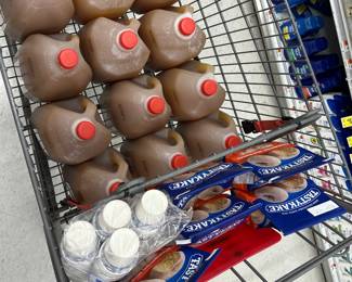 Early attendees enjoy cider and donuts!