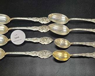 Sterling Silver Spoons, Unger Brothers, Narcissus