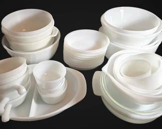 Federal Glass, FireKing,  Glasbake Milk Glass Bowls and Baking Dishes