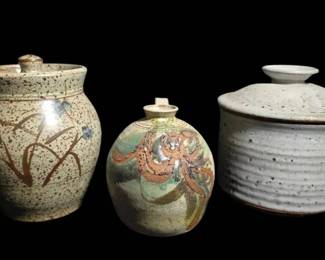 Studio Art Pottery Canisters Vase  Signed