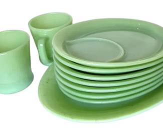 FireKing Jadeite Snack Trays  Cups