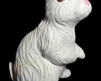 Painted Cement White Rabbit HEAVY