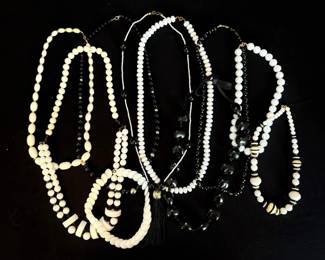 Black And White Beaded Costume Jewelry 