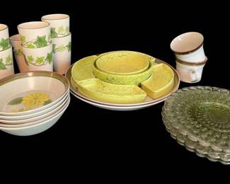 MCM Mikasa Dishes, Black Spaghetti Serving Dishes, More