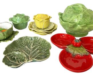 Holland Mold Ceramic Cabbage Bowls, Tomato Serving Dish, More Cabbageware