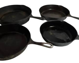 4 Wagner Ware Cast Iron Skillets