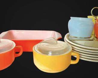 Vintage Pyrex, FireKing,  Glasbake Milk Glass Dishes