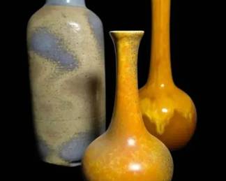 Studio Art Pottery Signed 2 Haeger Vases
