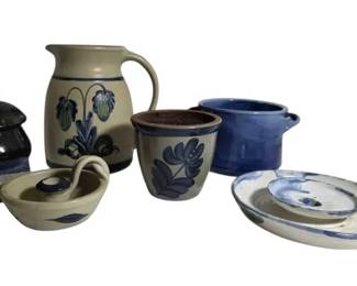 Old Cape Cod Stoneware Pitcher, Williamsburg Candlestick Holder, More Pottery