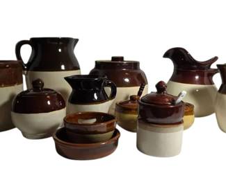 Twotoned Stoneware Crocks  Dishes  Including McCoy