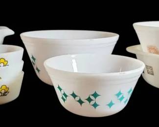 MCM Floral Atomic Pattern Bakeware  FireKing, Federal,  Inland Glass