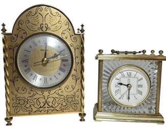 Wedgefield West Germany Brass Mantel Clock Paul Sebastian Crystal Clock