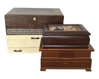 Four Jewelry Boxes Floral Designs  More