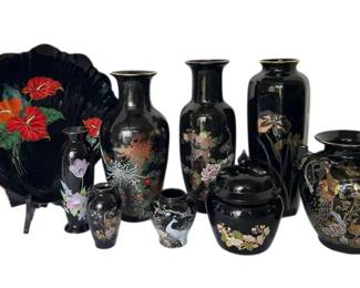 Asian Shell Plate, Vases, More Decor