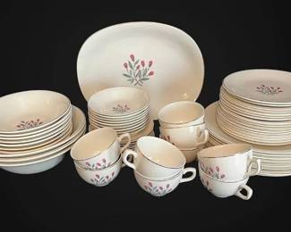 English Floral China Set Wedgwood Pink Hope 62 Pc Set