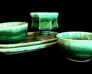 Green Hull Snack Plates And Soup Bowls