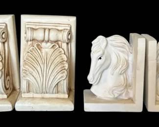 Horse and Shell Scroll Bookends 
