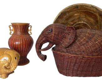 Wicker Elephant Basket More Decor