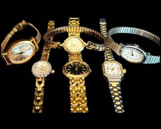 6 Vintage Womens Watches, Gruen, Timex, Sergio Valente,  More