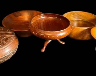 Carved Wooden Serving Bowls