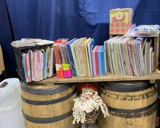 scrapbooking paper and books