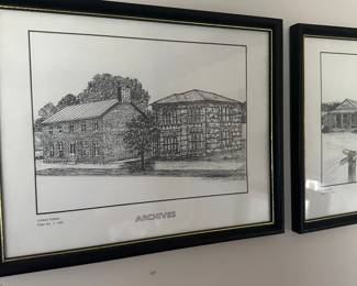 Framed "Archives" drawing