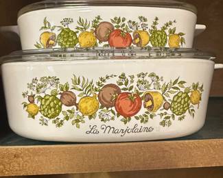 vintage CorningWare casserole dishes
