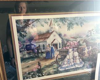 vintage framed oil painting