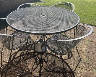 wrought iron patio dining table and chairs
